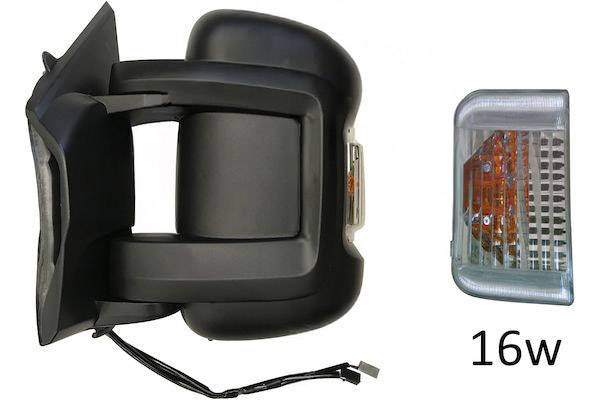 MAX MFT827S-L Specchietti retrovisori Sx, con specchio a grandangolo, nero opaco