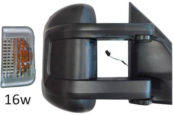 MAX MFT828-R Specchietti retrovisori Dx, con specchio a grandangolo, nero opaco