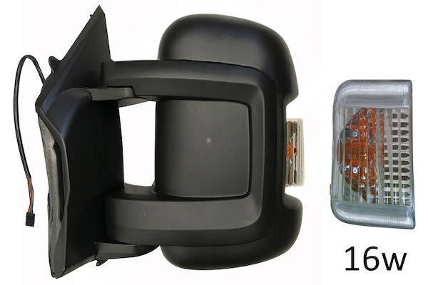 MAX MFT871-L Specchietti retrovisori Sx, con specchio a grandangolo, nero opaco