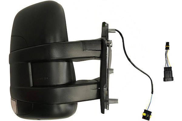 MAX MID120-R Specchietti retrovisori Dx, con specchio a grandangolo, nero opaco