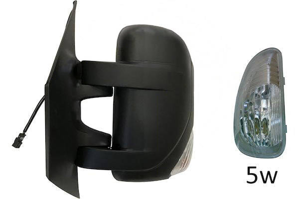 Rétroviseur extérieur Max MRN175-L gauche noir mat chauffant, convexe, pour ajustage électrique des rétroviseurs, avec rétroviseur à grand angle