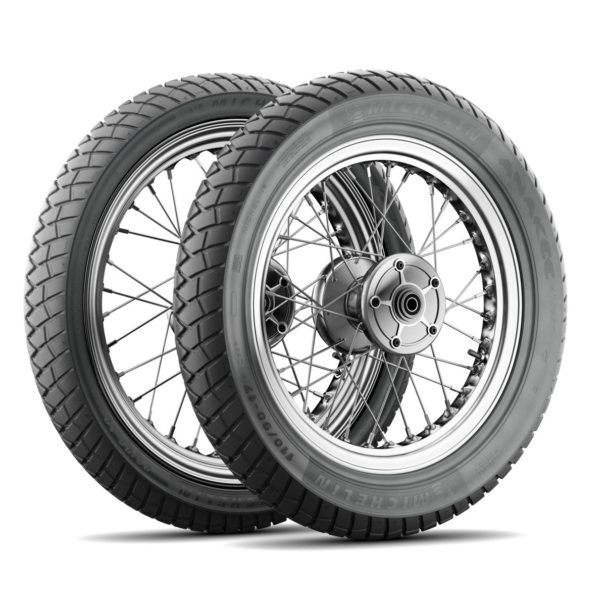 COPPIA GOMME MICHELIN 110/80-14 53P + 120/70-14 61P ANAKEE STREET - Immagine 17