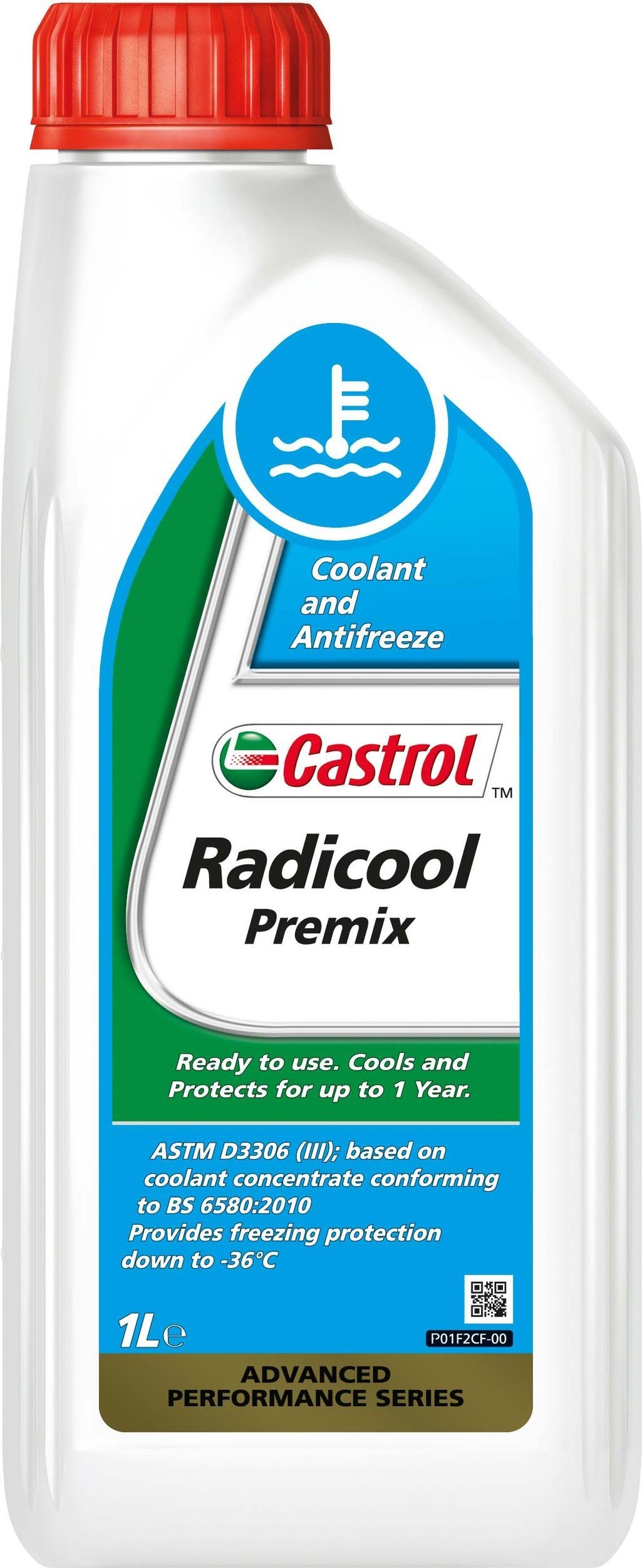 CASTROL 15F145 Antifreeze Castrol Radicool Premix BS 6580:2010, Capacity: 1l, blue-image-21919774