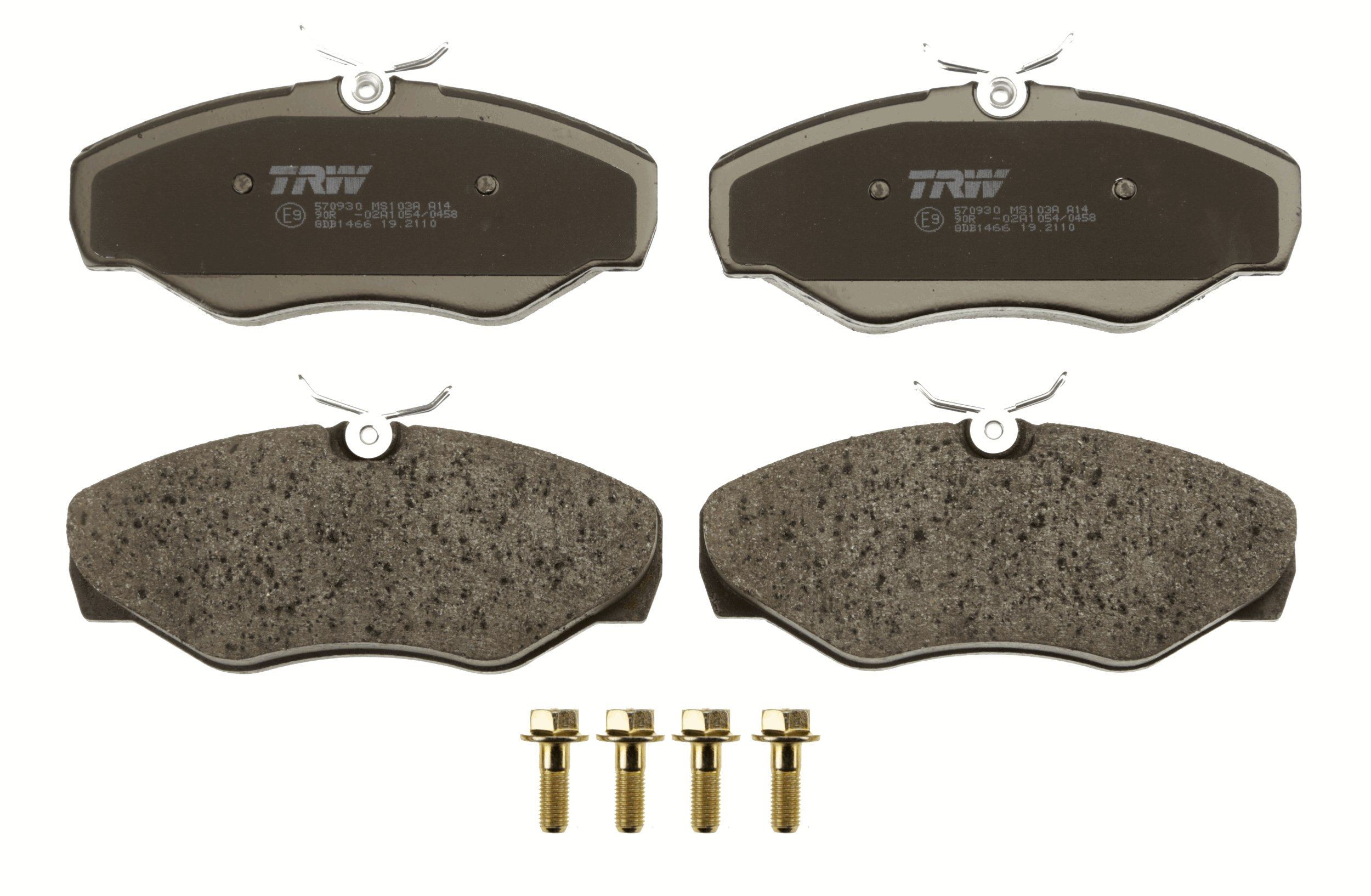 TRW GDB1466 Kit pastiglie freno non predisposto per visualizzazione avviso usura, con bulloni pinza freno