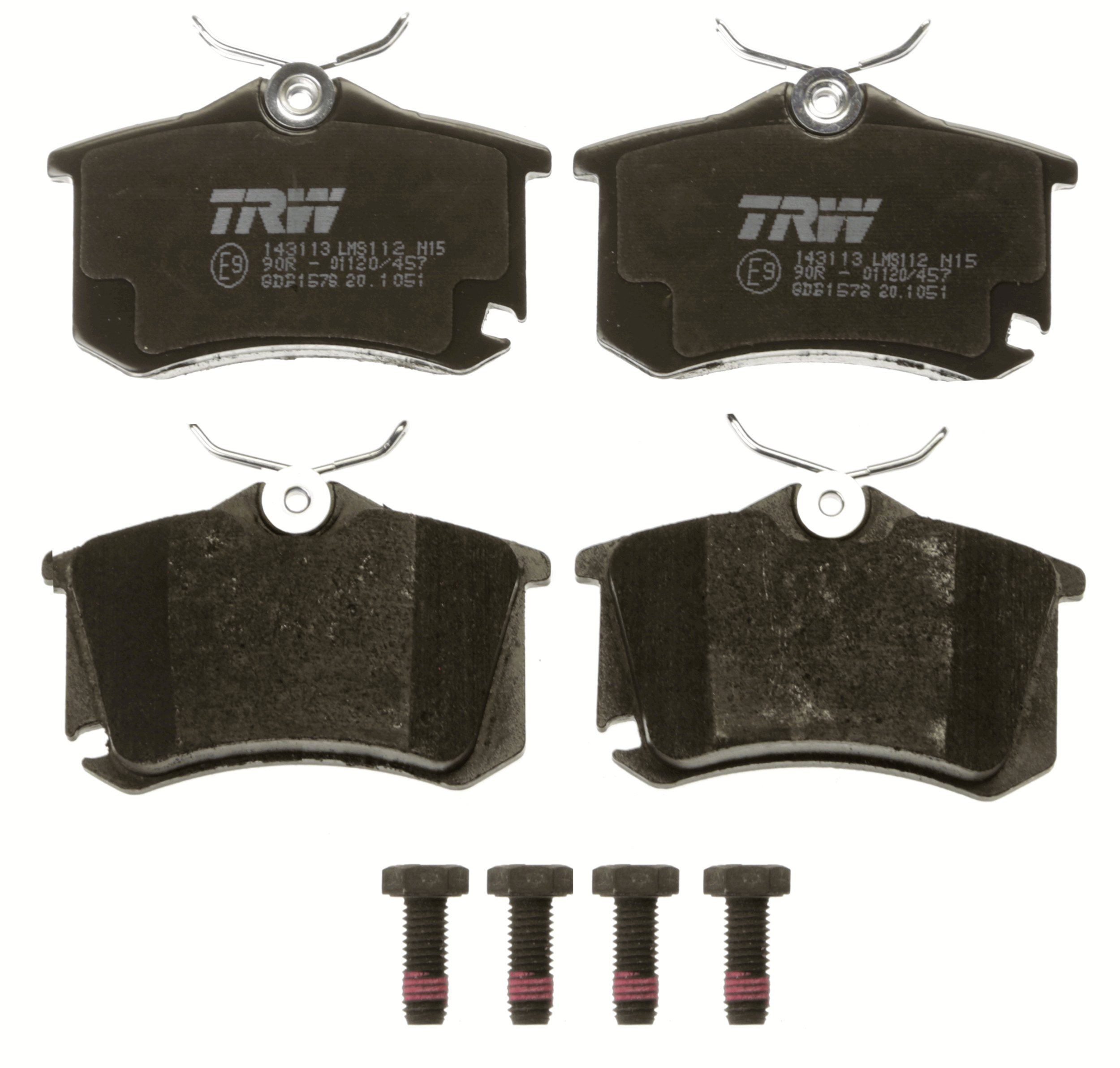TRW GDB1578 Kit pastiglie freno non predisposto per visualizzazione avviso usura, con bulloni pinza freno
