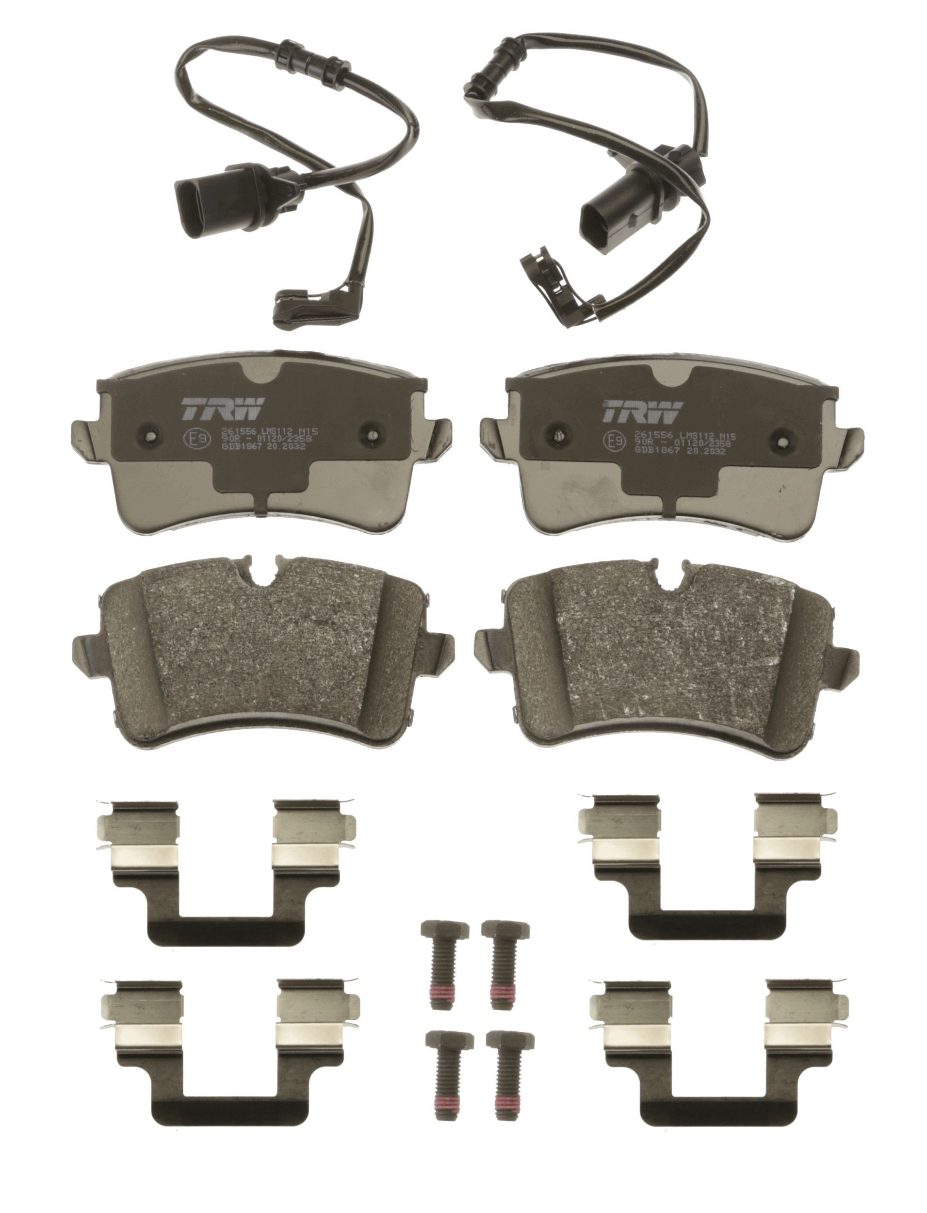 TRW GDB1867 Kit pastiglie freno Con contatto segnalazione usura, con bulloni pinza freno