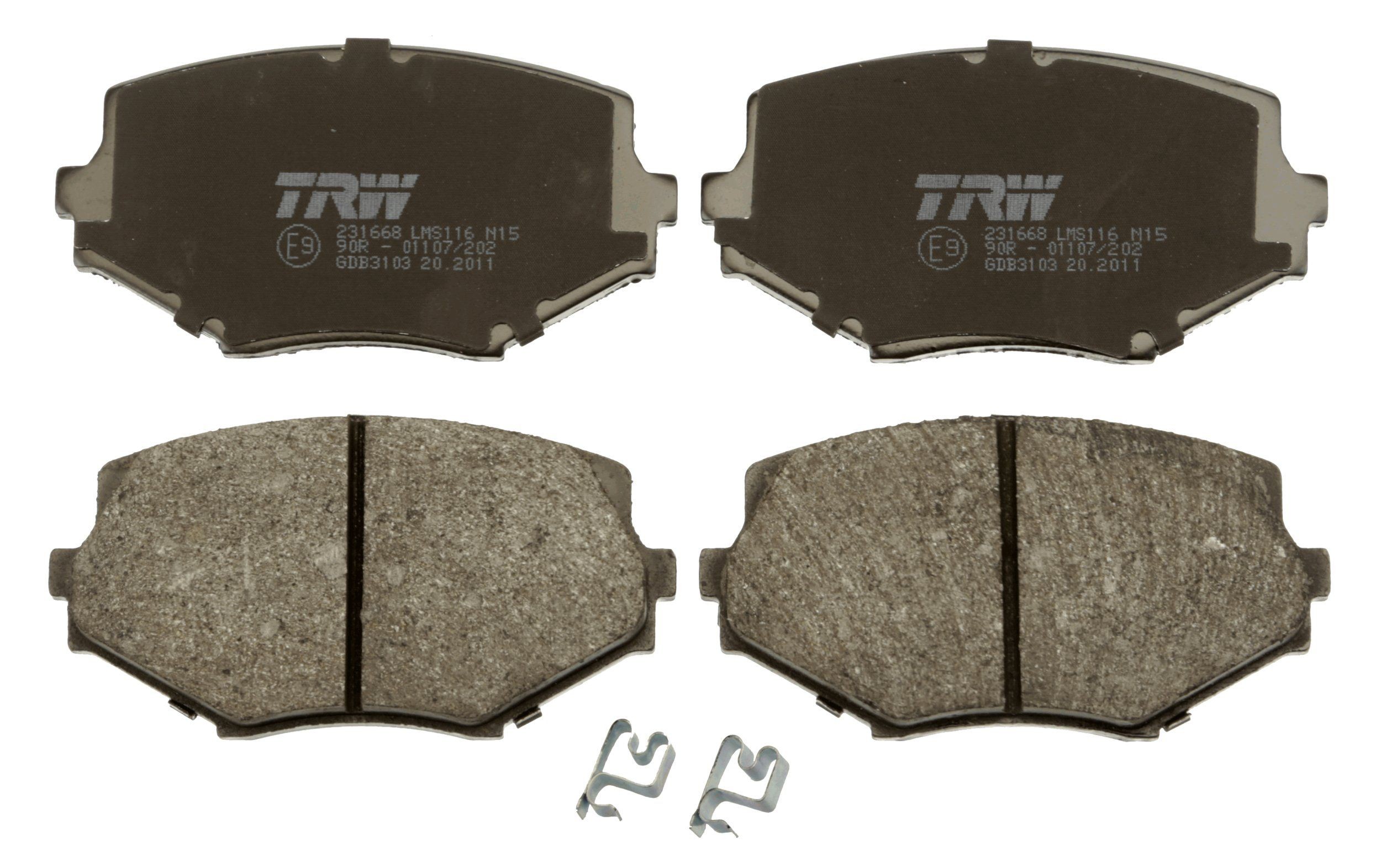 TRW GDB3103 Kit pastiglie freno con segnalatore acustico usura, con accessori
