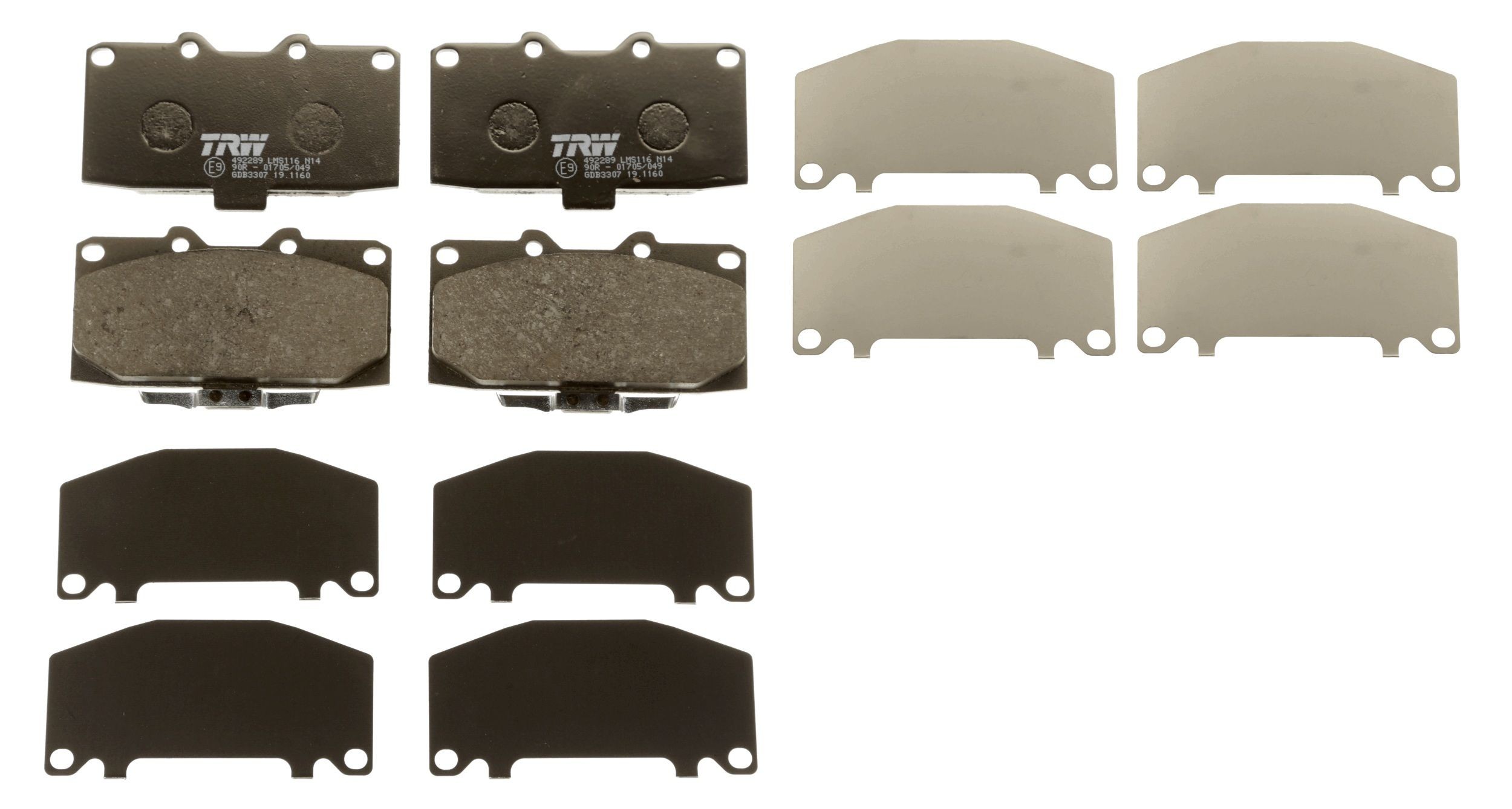 TRW GDB3307 Kit pastiglie freno con segnalatore acustico usura