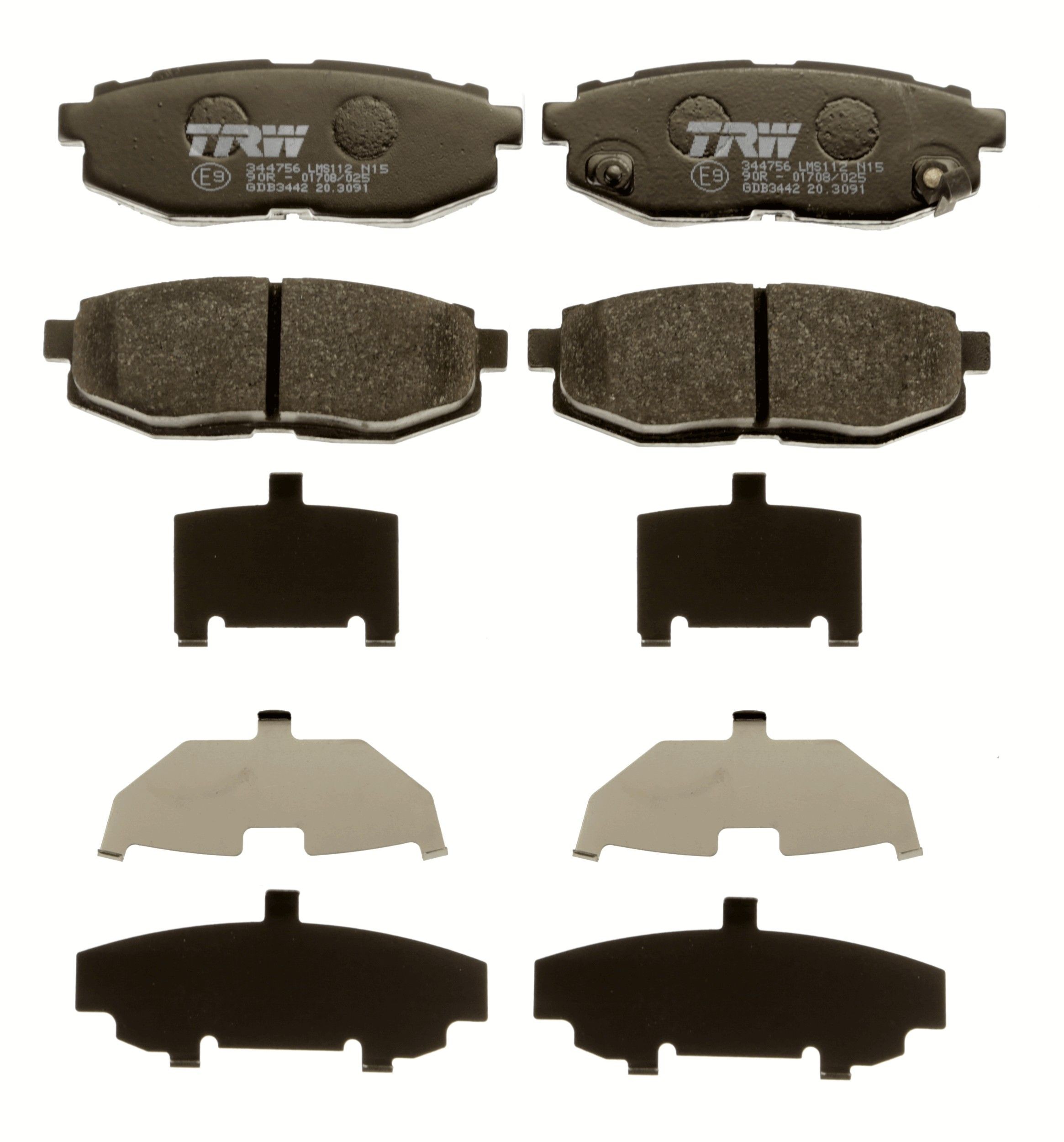 TRW GDB3442 Kit pastiglie freno con segnalatore acustico usura