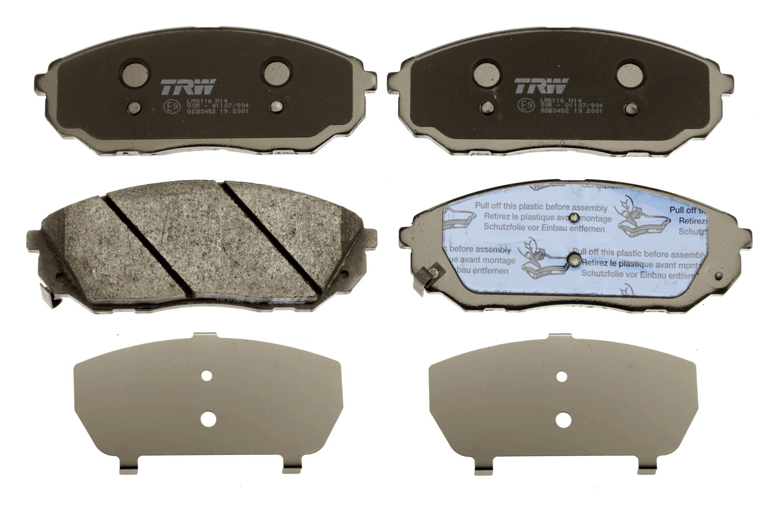 TRW GDB3452 Kit pastiglie freno con segnalatore acustico usura