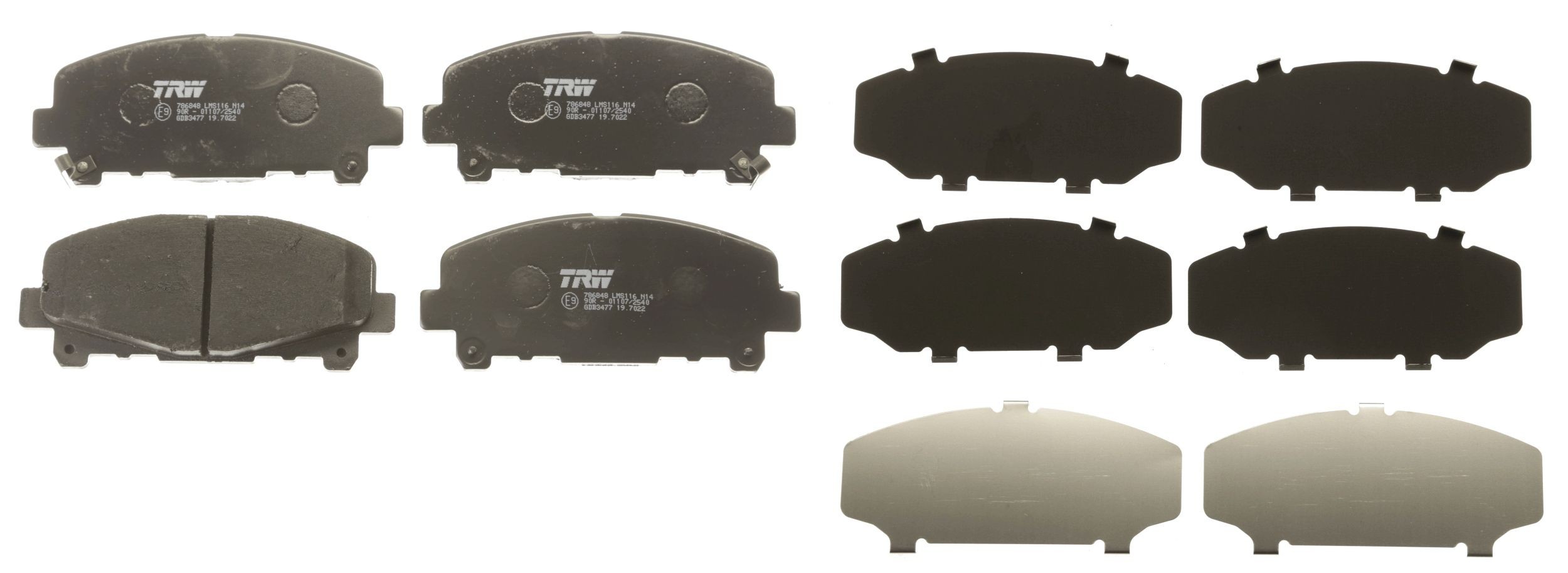 TRW GDB3477 Kit pastiglie freno con segnalatore acustico usura
