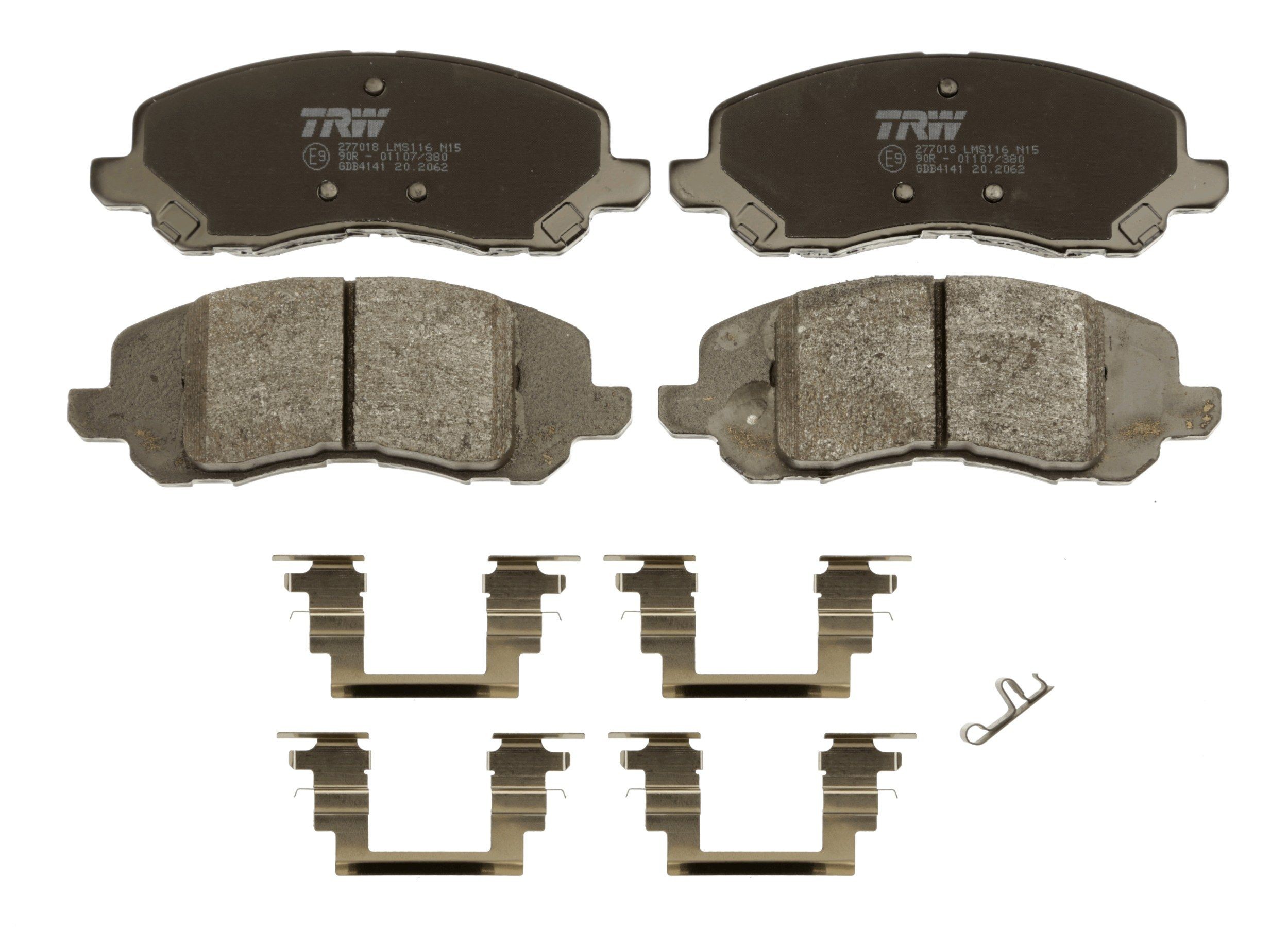 TRW GDB4141 Kit pastiglie freno con segnalatore acustico usura, con accessori