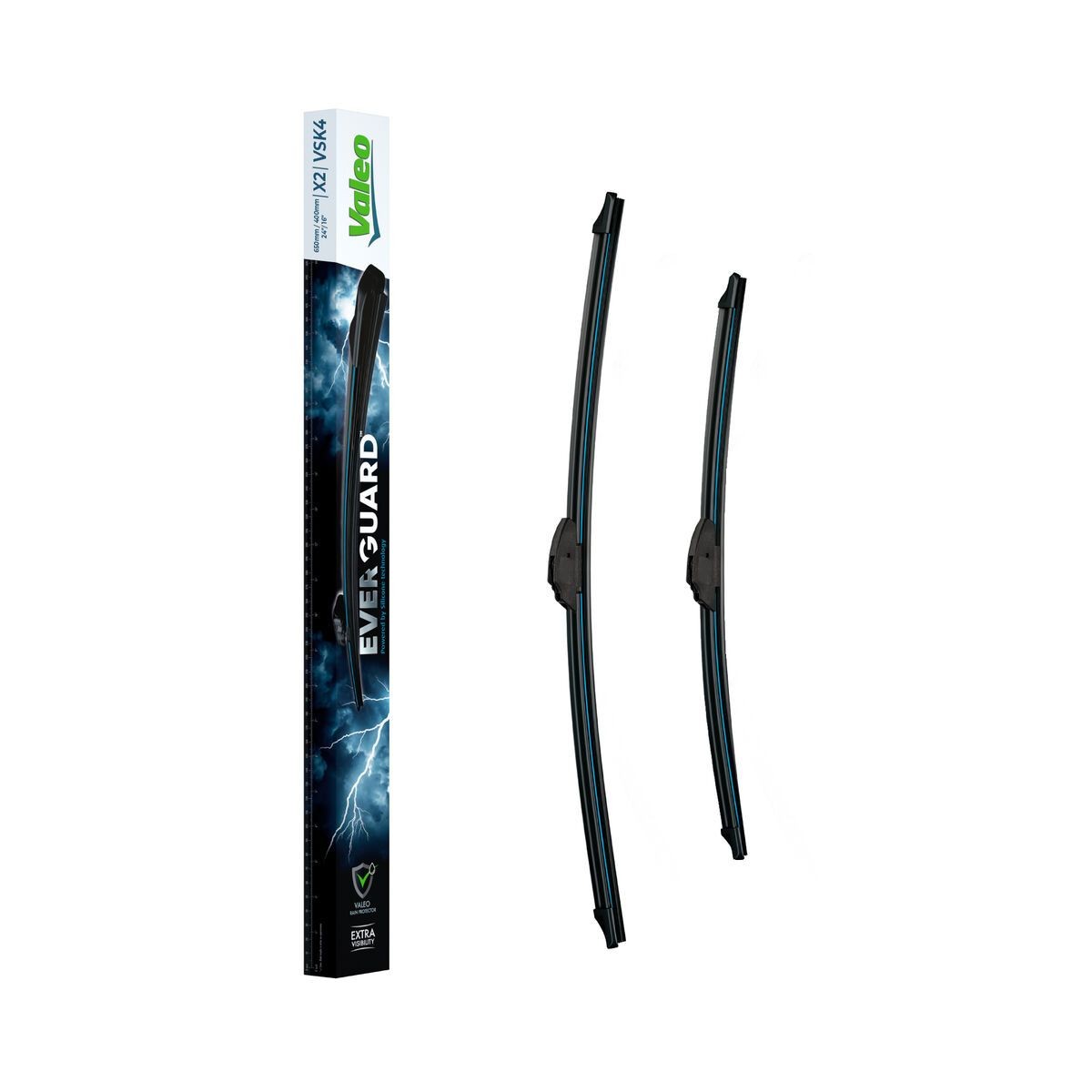 VALEO 566020 Wiper blade EVERGUARD SILICONE KIT Front, 400mm, with pre-mounted adaptor-image-22777679