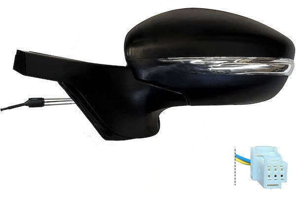 MAX MCT232-L Specchietti retrovisori Sx, Regolazione:comando cavo flessibile, nero opaco