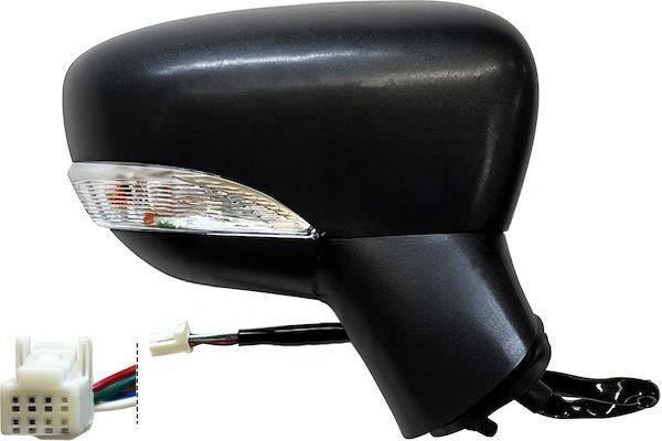 MAX MNS137-R Specchietti retrovisori Dx, per regolazione elettrica specchio, nero opaco