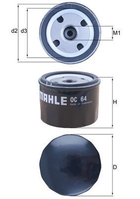 MAHLE OC 64 Oil filter Spin-on Filter, with one anti-return valve-image-2681118