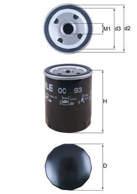 MAHLE OC 93 Oil filter Spin-on Filter-image-2681147