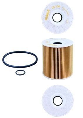 MAHLE OX 156D1 Oil filter Filter Insert, with gasket/seal-image-2681207