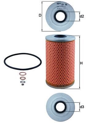 MAHLE OX 96D Oil filter Filter Insert, with gaskets/seals-image-2681336
