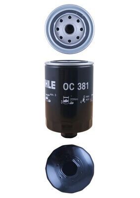 MAHLE OC 381 Oil filter Spin-on Filter, with one anti-return valve-image-323414
