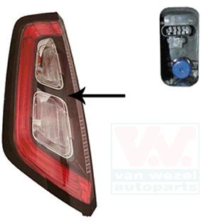VAN WEZEL 1619923 Rear light Left, with bulb holder-image-7132478