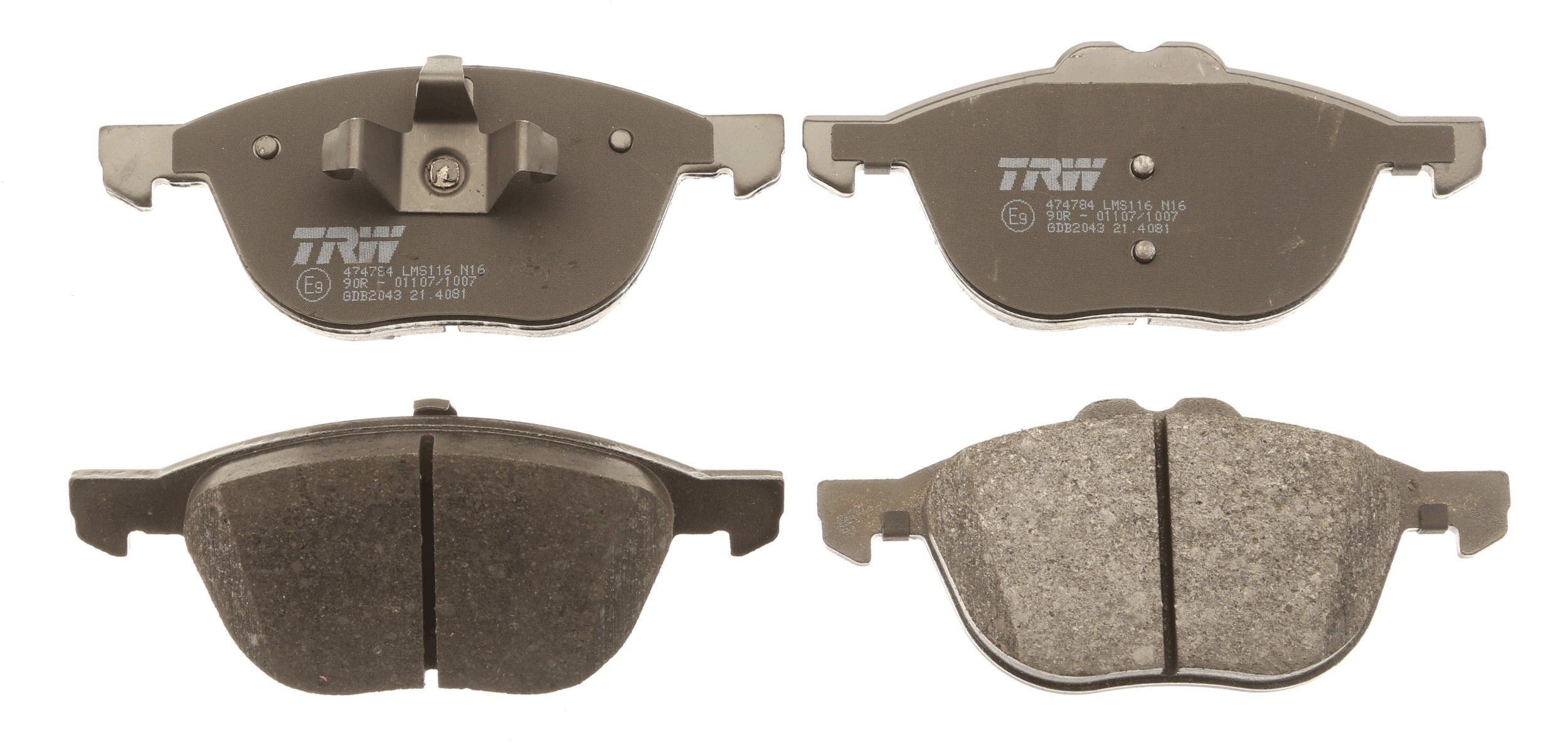 TRW GDB2043 Kit pastiglie freno non predisposto per visualizzazione avviso usura