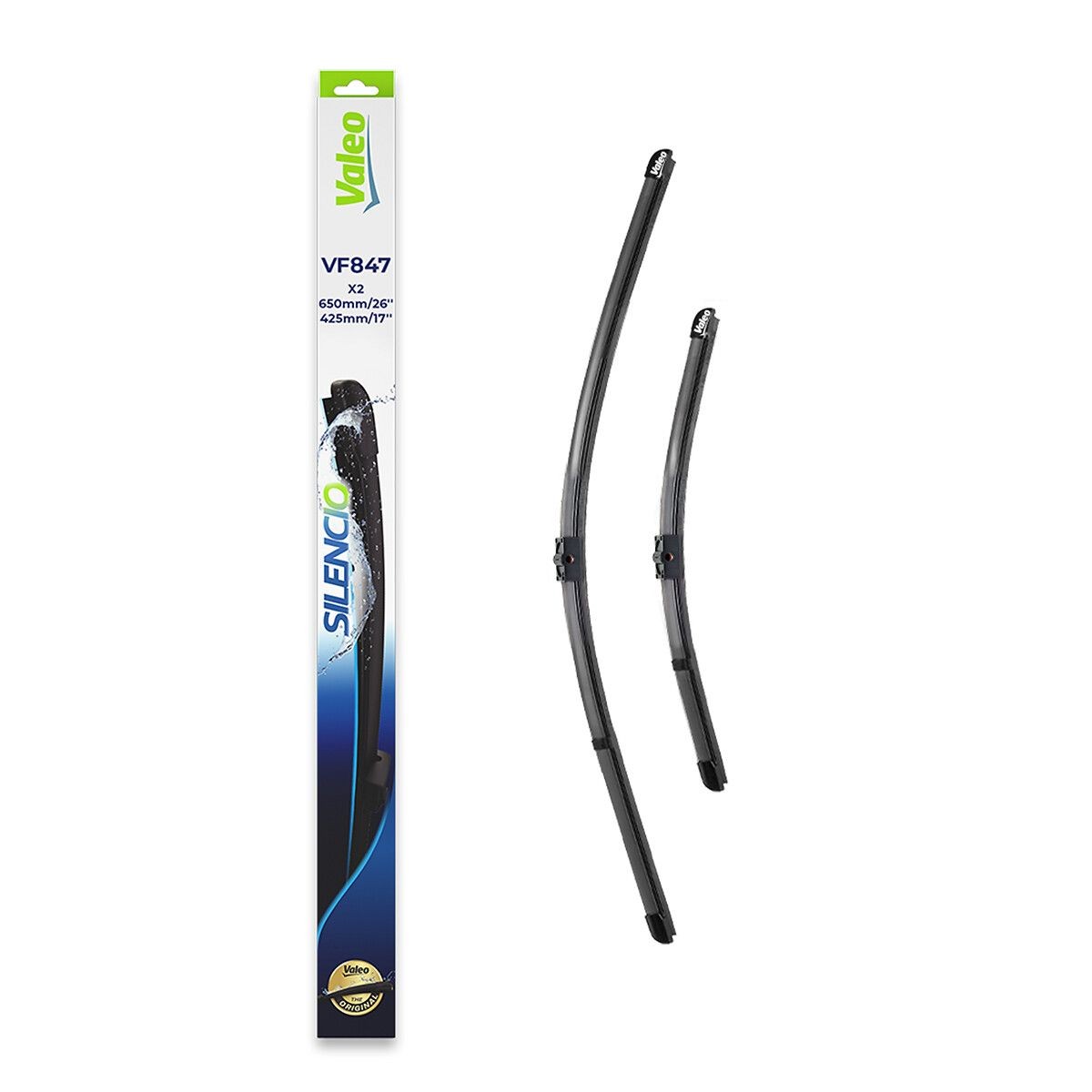 VALEO 577847 Wiper blade Front, 425mm, with pre-mounted adaptor, Pin Fixing-image-7665175