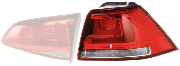 HELLA 2SD 011 977-121 Rear light Right, with bulb holder, Outer section, WY21W, with bulbs-image-7891388