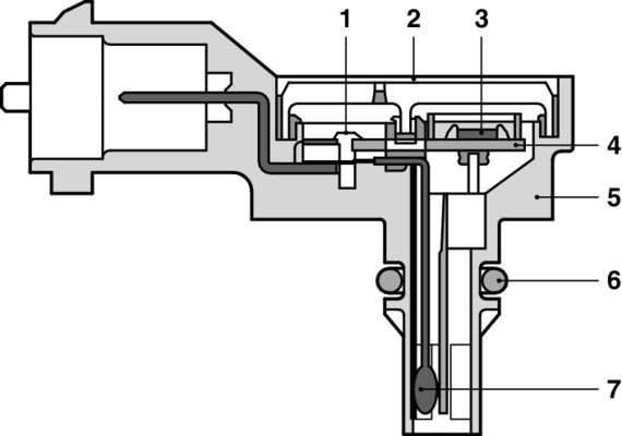 Side view of BOSCH 0 261 230 216 Sensors High Pressure Side