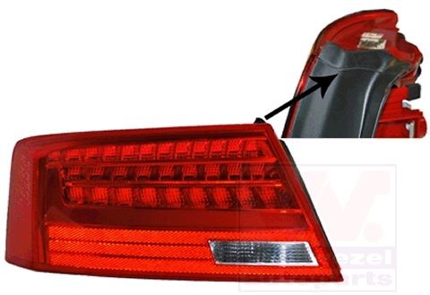VAN WEZEL 0384925 Rear light Left, with bulb holder, Outer section, LED-image-7997786