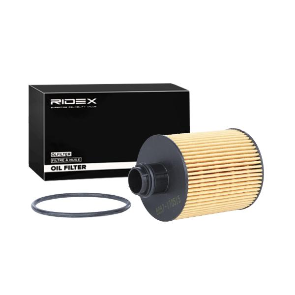 Side view of RIDEX 7O0097 Oil filter Filter Insert, with gaskets/seals