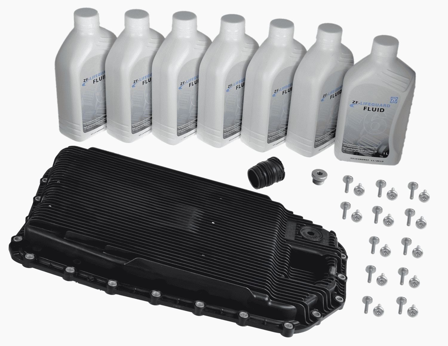 Side view of ZF GETRIEBE 1071.298.033 Parts Kit, automatic transmission oil change contains complete oil change kit