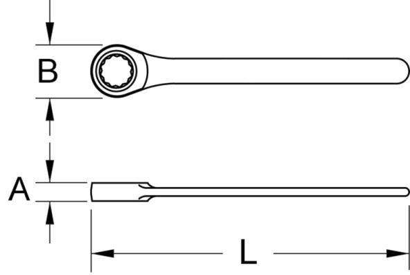 Side view of KS TOOLS 150.1330 Screw Extractor Spanner Size: M3 - M24, Conical