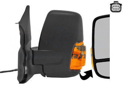 VAN WEZEL 1991807 Wing mirror * HAGUS * Left, black, Short mirror arm, Rough