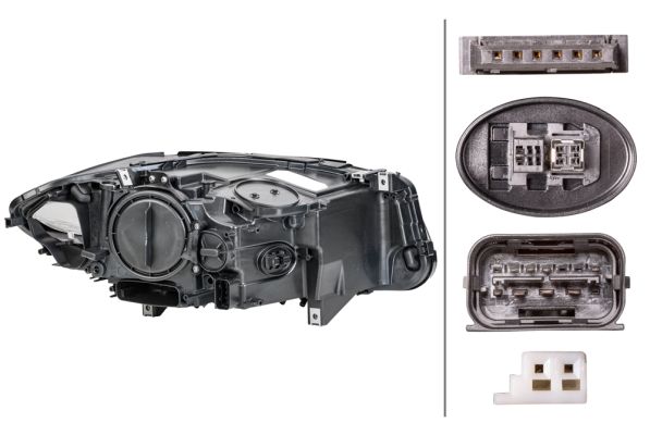 Side view of HELLA 1EL 010 131-511 Headlights Left, D1S, without glow discharge lamp, Bi-Xenon, without bulb