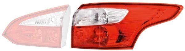 HELLA 2VA 354 995-121 Rear light Right, with bulb holder, Outer section, W5W, with bulbs-image-935409