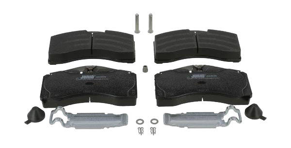 JURID 2925705390 Brake pad set prepared for wear warning indicator, with accessories-image-9441339