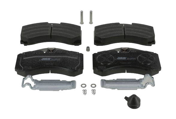 JURID 2931905390 Brake pad set prepared for wear warning indicator, with accessories-image-9441752