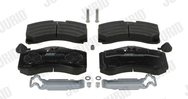 JURID 2932805390 Brake pad set prepared for wear warning indicator, with accessories-image-9441835