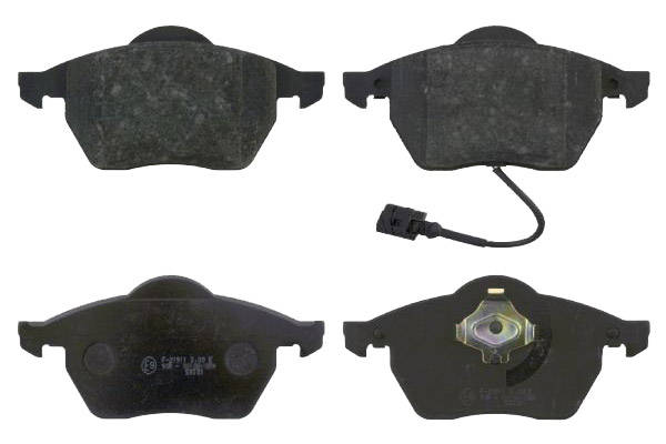 SWAG 30 91 6334 Brake pad set Front Axle, incl. wear warning contact, with piston clip-image-9467517