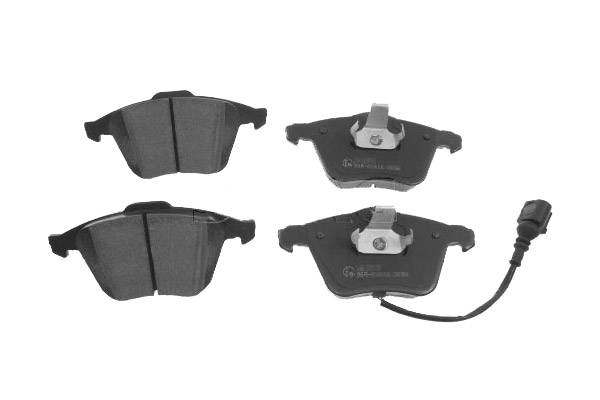 SWAG 30 91 6538 Brake pad set Front Axle, incl. wear warning contact, with piston clip-image-9467553