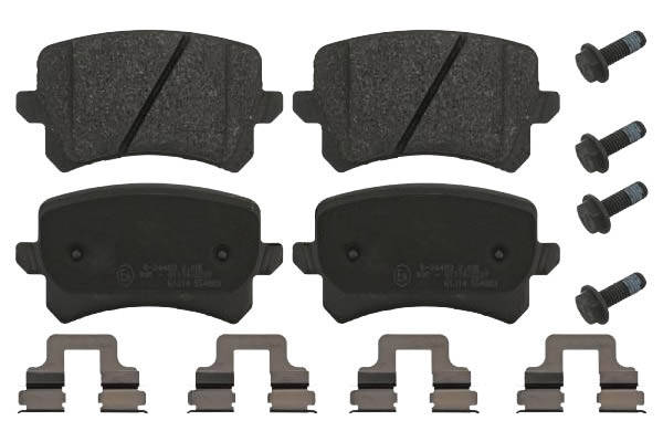 SWAG 30 91 6991 Brake pad set Rear Axle, with fastening material-image-9467583