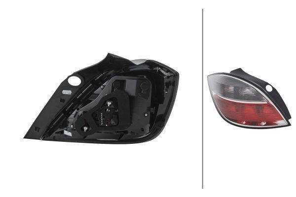 HELLA 9EL 354 073-011 Rear light without bulb holder, Left, PY21W, with bulbs