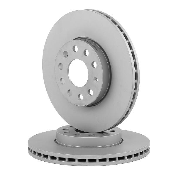 Side view of ATE 24.0125-0145.1 Brake disc Vented, Coated, High-carbon, with bolts/screws