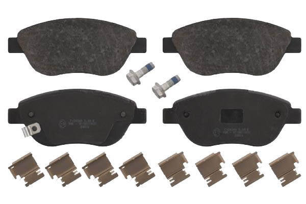 SWAG 40 91 6630 Brake pad set Front Axle, with acoustic wear warning, with fastening material-image-9683522