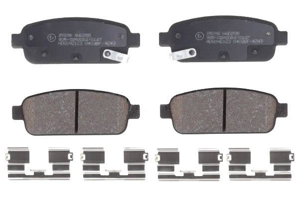 SWAG 40 91 6894 Brake pad set Rear Axle, with acoustic wear warning, with fastening material-image-9683531