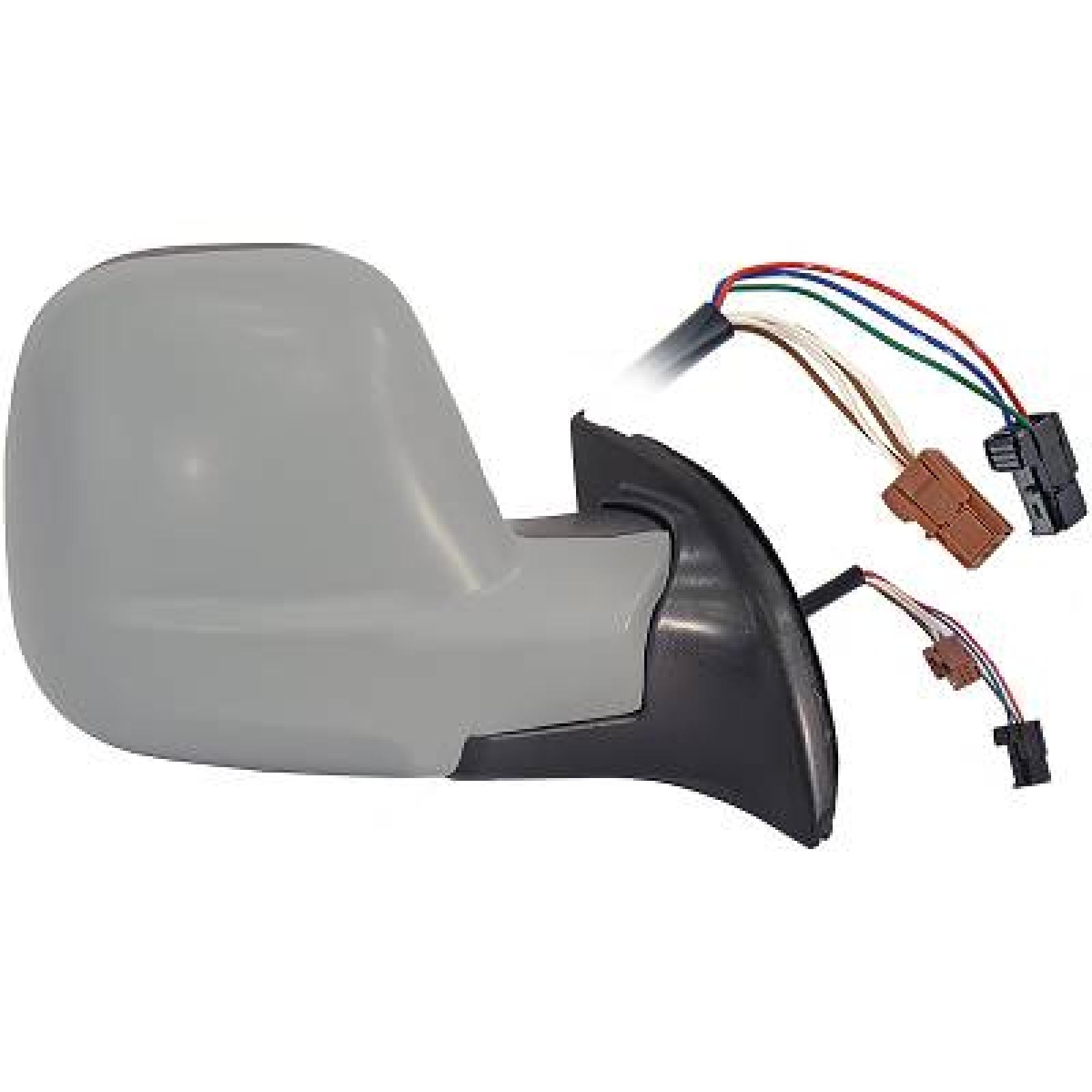 DIEDERICHS 4013924 Wing mirror Right, Complete Mirror, primed, with two plugs