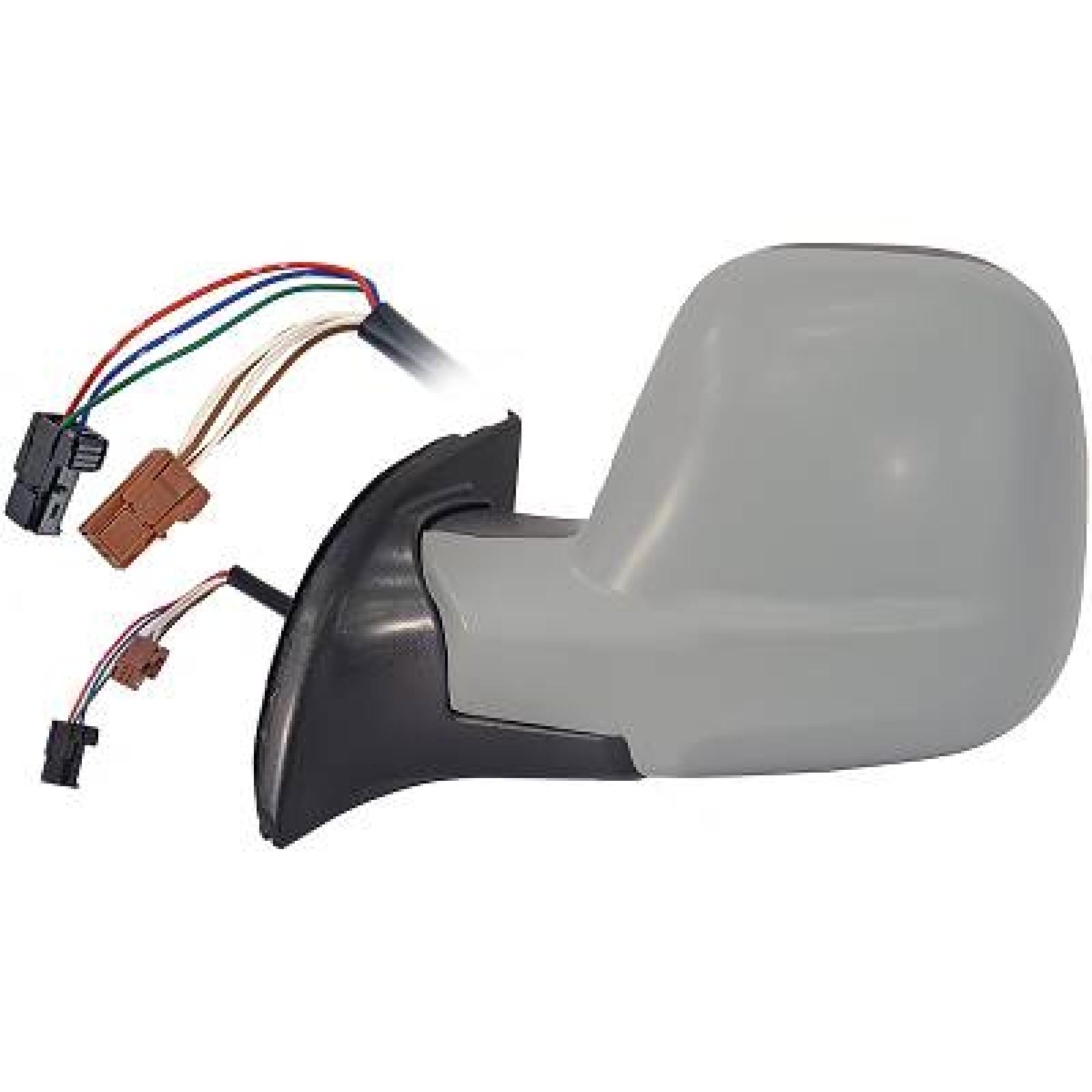 DIEDERICHS 4013925 Wing mirror Left, Complete Mirror, primed, with two plugs