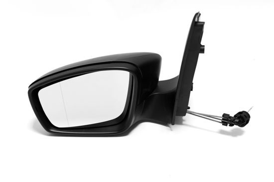 ABAKUS 4059M01 Wing mirror Left, black, Control: cable pull, Grained, with two plugs
