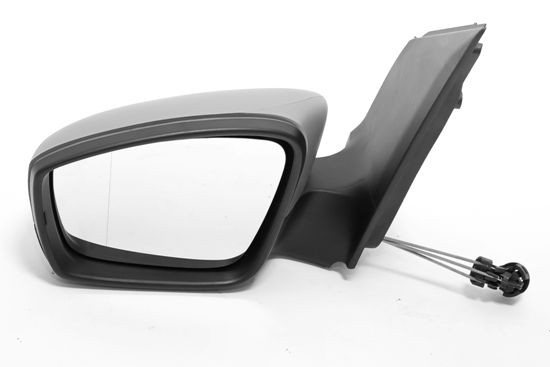 ABAKUS 4059M03 Wing mirror Left, grey, Control: cable pull, primed, with two plugs